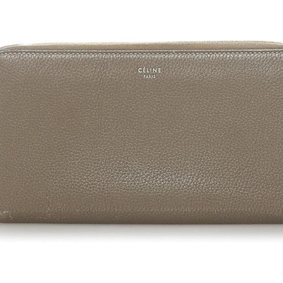 CELINE Drummed Calfskin Large Zip Around Multifunction Wallet Souris - Picture 5 of 9
